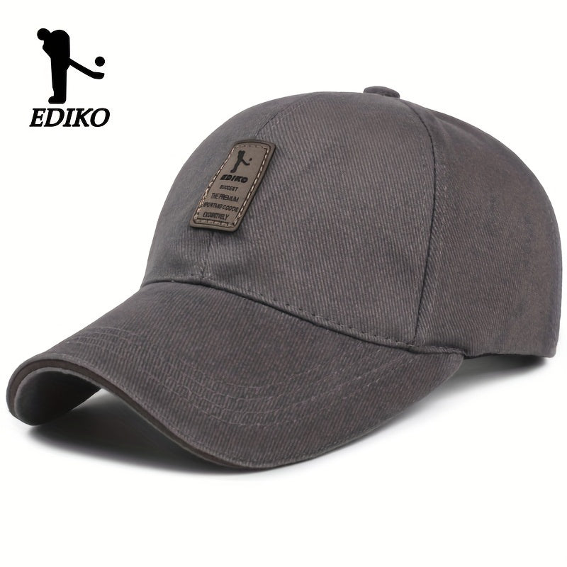 EDIKO Unisex Baseball Cap in Black, 100% Breathable Sun Protection, Casual Outdoor Golf Cap, Hand Washable