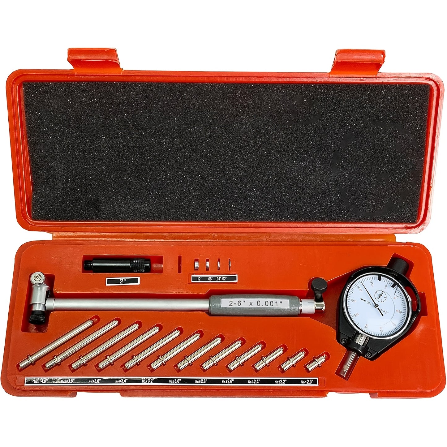 1pc Iron & Plastic Dial Bore Indicator Gauge, 5.08cm - 15.24cm depth, 0.0cm Precision, Uncharged Manual Operation