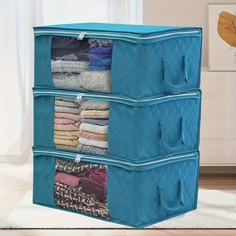 Unwoven Wardrobe Storage Bag for Quilts and Clothing, Sealed Dust-Proof Organizer, Collapsible Christmas, New Year, and Valentine's Day Gift Box