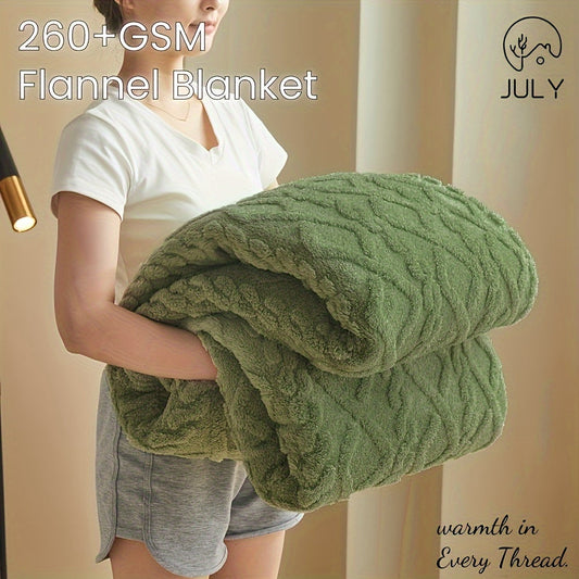 Single bed blanket made of solid color jacquard tower skin velvet lamb velvet. This blanket is thickened for added warmth and comfort, making it perfect for use as an air conditioning throw blanket.