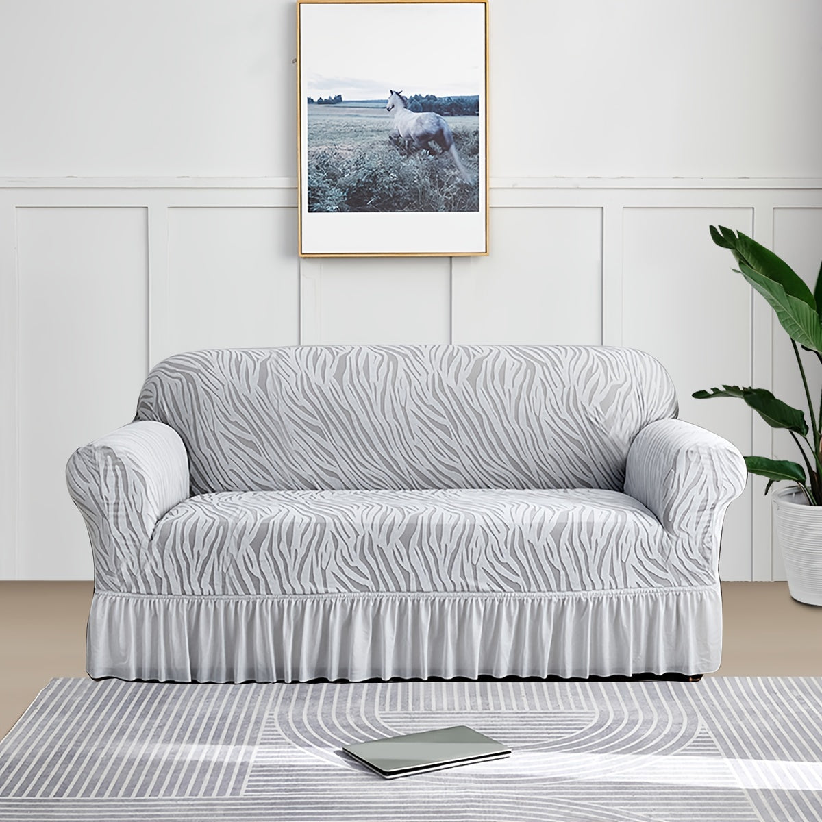 Dustproof sofa slipcover for all seasons, universal fit for couches, protects furniture in home decor.