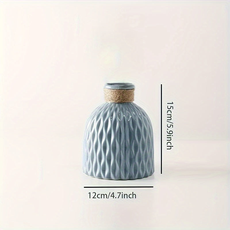 Stylish plastic vase with water ripple design for home decor, ideal for dried flowers and living room accents.