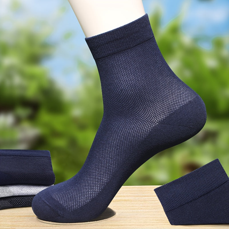 3 pairs of men's low cut cotton blend socks, anti odor & sweat absorption, perfect for summer and outdoor activities.