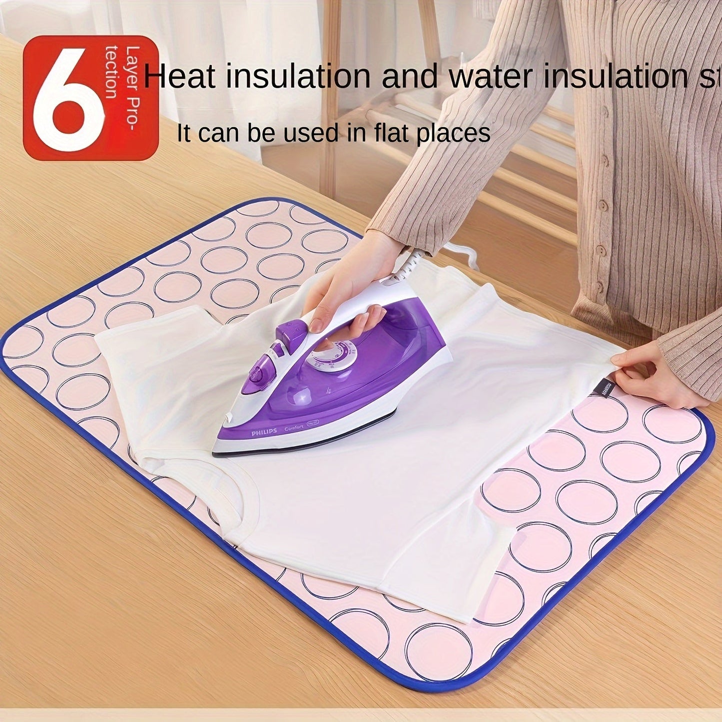 Portable Ironing Mat that is Resistant to High Temperatures - Foldable Design, Waterproof and Heat-Insulated, Perfect for Travel or Home Use