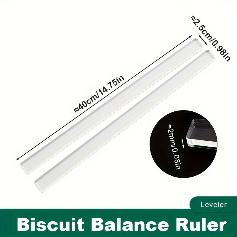 This acrylic ruler is ideal for achieving perfectly balanced biscuits and cakes, with measurements for 2/3/4/5/10mm thickness. It is 29.5/40cm in length and is suitable for various occasions such as Valentine's Day, Mother's Day, Halloween, Easter