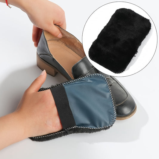 Plush Shoe Polishing Glove Set: Includes 1 Piece for Shoe Polishing and 2 Pieces for Shoe Cleaning. Made with Soft Faux Wool and Polyester Woven Fabric, this Multipurpose Accessory is Ideal for Shining and Caring for Footwear. Can also be Used for