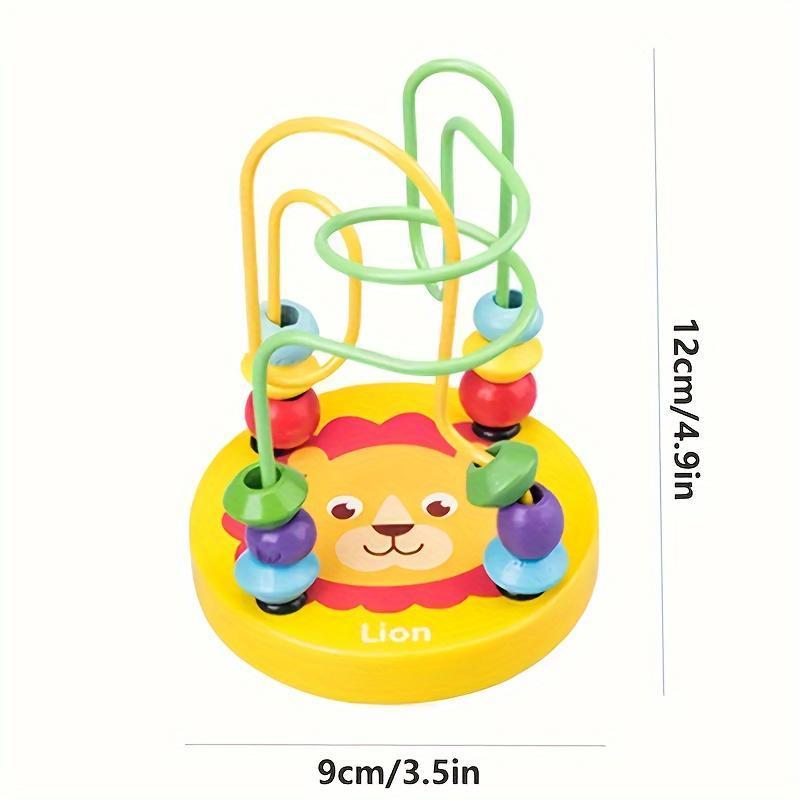 Colorful wooden parrot bead toy with music and interactive educational game for cognitive skills. Ideal for bird enthusiasts.