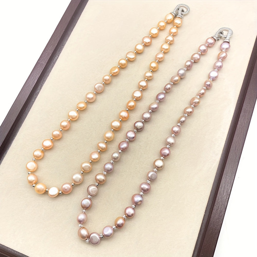 Stylish French Baroque Style freshwater pearl necklace - Y2K deluxe, vibrant autumn/winter sweater chain for women, perfect for parties or gifts, Valentine's Day exclusive, suitable for year-round wear.