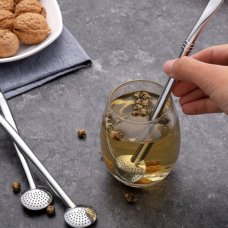 Stainless Steel Yerba Mate Straw - Durable and Reusable Metal Filter Straw for Tea, Coffee, and Cocktails, Bombilla Style Beverage Strainer