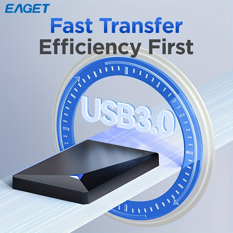 EAGET Высокоскоростной USB 3.0 Портативный Внешний Жесткий Диск с поддержкой UASP для ПК, PS4/5, Xbox, предварительно отформатированный в NTFS, доступен в различных размерах.