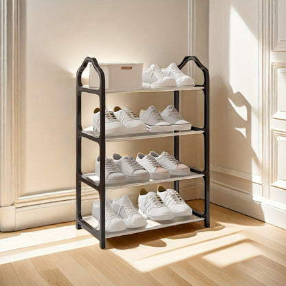 4-Tier Shoe Rack Maximizes Space - Sturdy, Dust-Proof Organizer for Homes & Dorms, Simple to Assemble