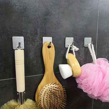 No drilling required - this strong adhesive stainless steel elephant trunk hook is perfect for heavy-duty items. Ideal for kitchen and bathroom walls.