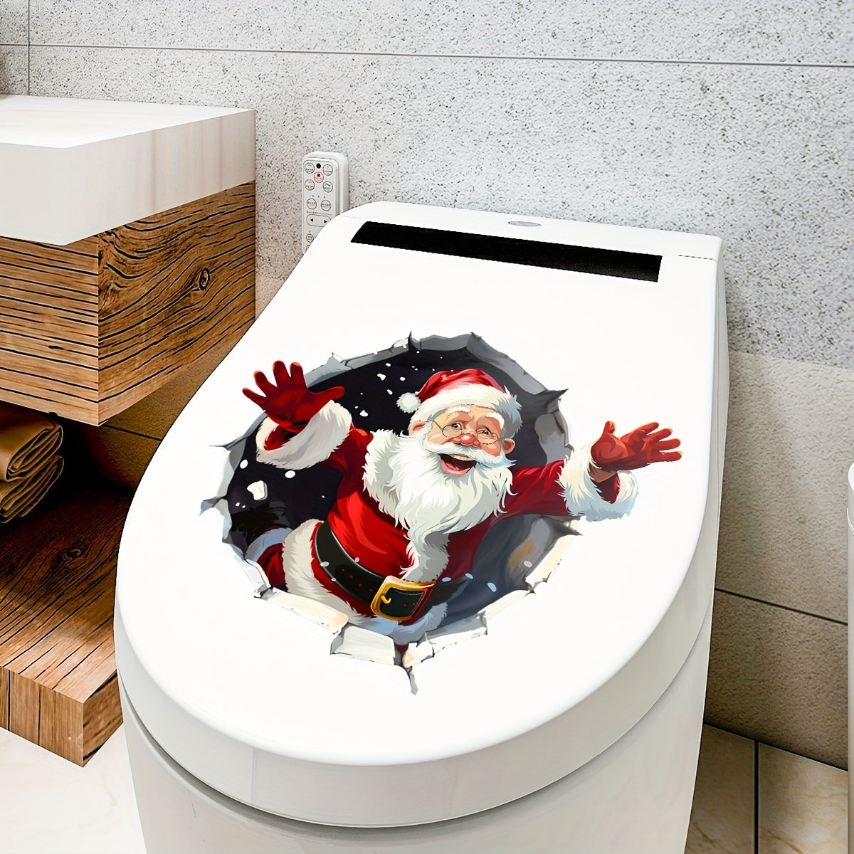 Wholesale set of Santa Claus wall stickers (1pc, 30*30cm) for home decor (living room, bedroom, bathroom). BM3073-YL