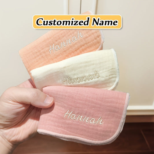 Soft gauze bibs with embroidered details - Multicolor face towels, handkerchief, and soothing cloth for mess-free milk stain wipes - Perfect Christmas and New Year present idea