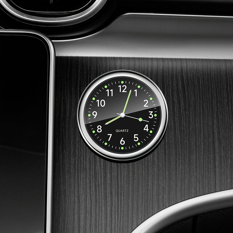 Decorative glow clock for high-end cars, stick-on dashboard accessory.