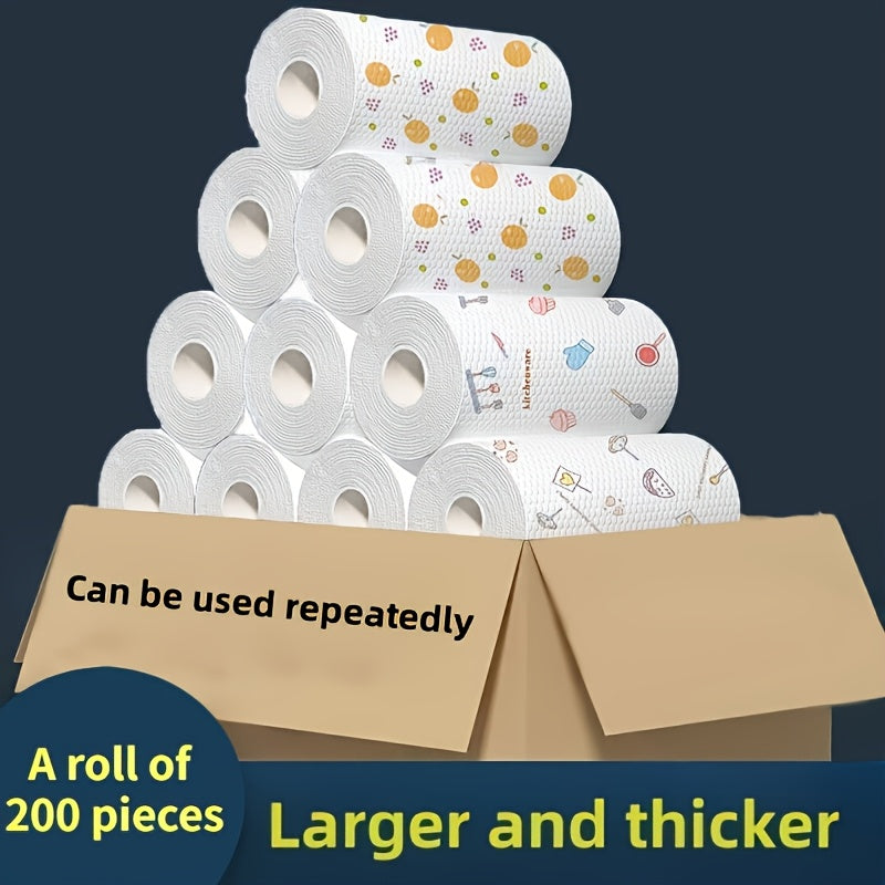 200 piece set of Reusable Kitchen Paper Towels: Long-lasting, Non-Stick, and Effortless to Wash - Ideal for Kitchen, Bathroom, and Various Household Needs