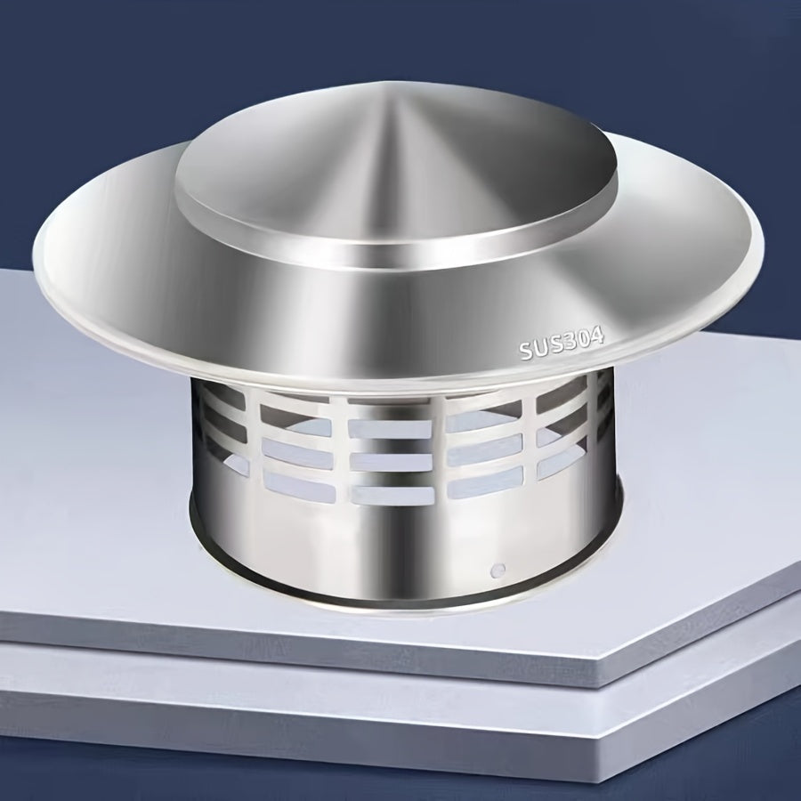 Sleek Stainless Steel Chimney Cap with Screen - 10.92cm/16.0cm Round, Rain & Wind Resistant Topper for Stove Pipes, Improves Roof Ventilation on Exterior