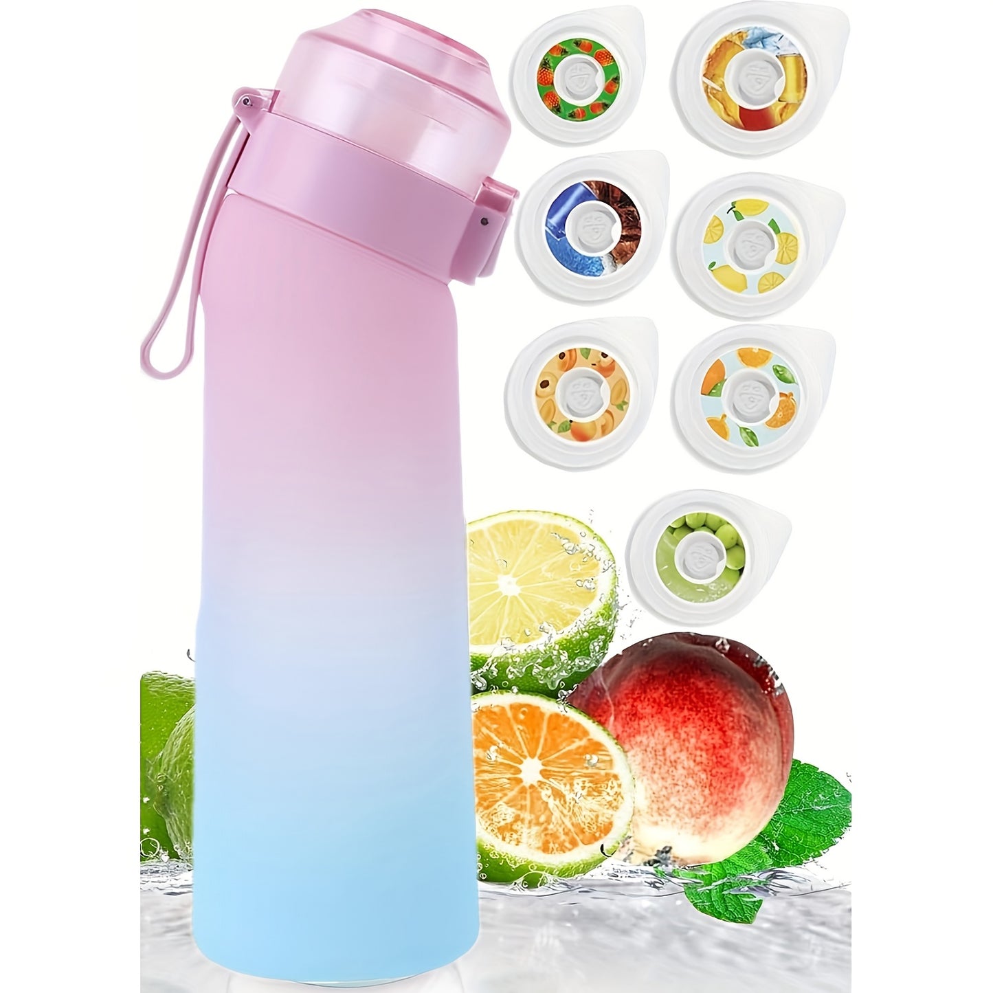 New hot sale capsule water bottle set with 7 fruity scented flavors, perfect for outdoor sports.