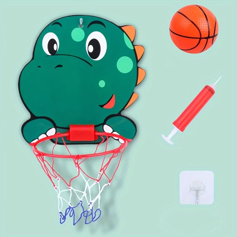 Children's cartoon animal basketball hoop - easy to install without drilling for indoor or outdoor play.