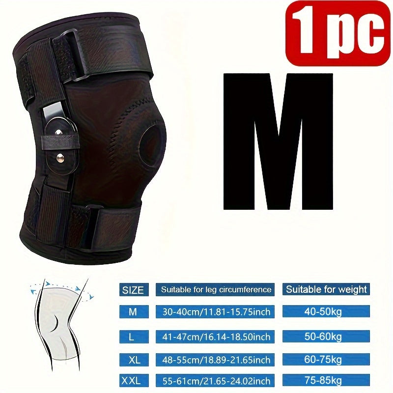 1 pc Knee Brace with Steel Plate Support and Double Straps for Rehabilitation and Joint Protection. Order one size up.