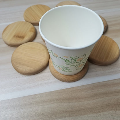 Bamboo Coaster for 1 Cup, Round Water Cup Insulation Mat, Bamboo Tea Cup Mat