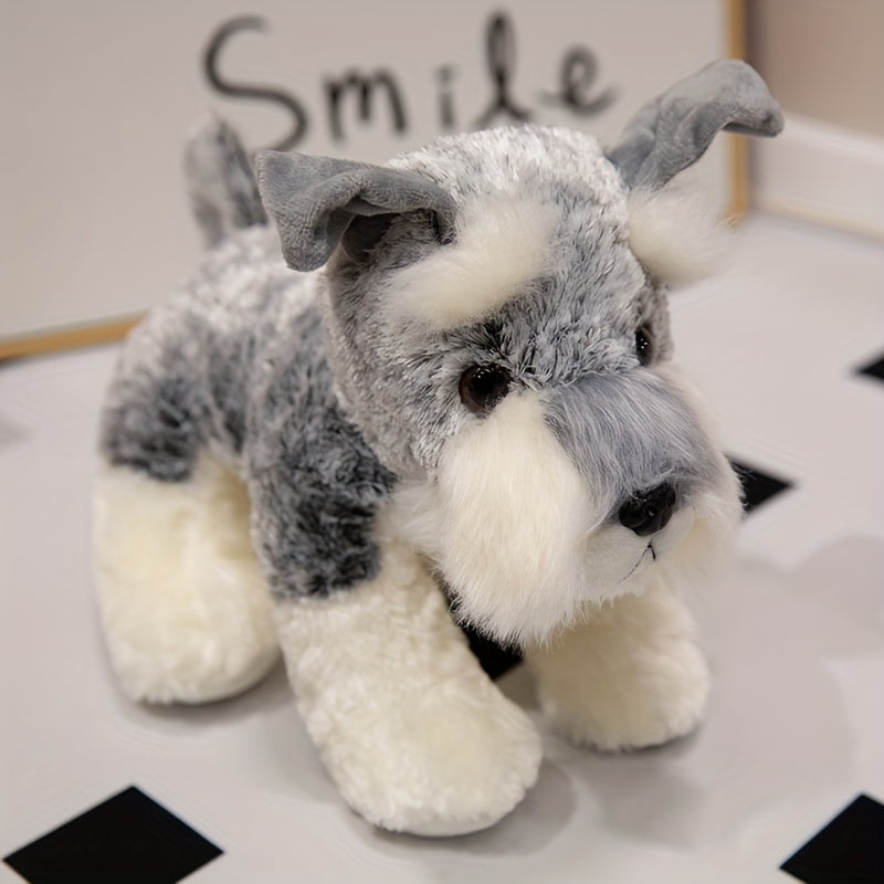 Plush Schnauzer it o'yinchoq, Anime mavzuli, xona bezatish yoki to'y, Rojdestvo, Halloween uchun sovg'a sifatida mukammal.