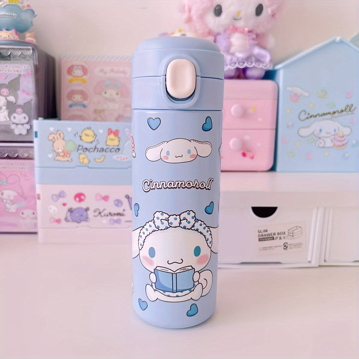 Бутылка для воды из нержавеющей стали от Sanrio с дизайнами Hello Kitty, Kuromi, My Melody и Cinnamoroll — отличный подарок для друзей, праздников, особых случаев и к началу учебного года — идеально подходит для студентов