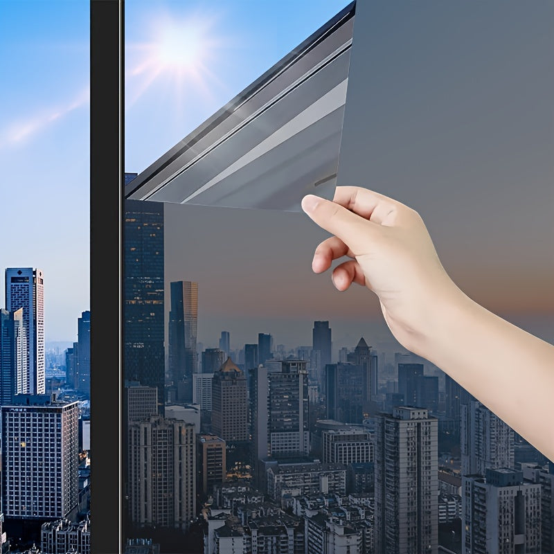 One-way Perspective Sunscreen Film for Household Use: Heat Insulation, Anti-static, Adhesive-Free Glass Film for Windows and Balcony Blackout Film