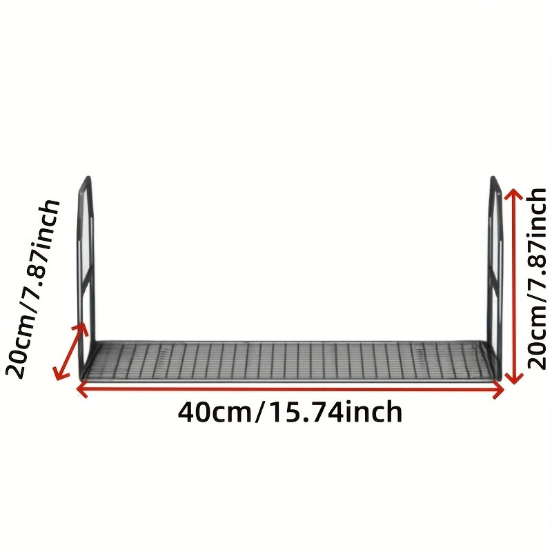 Modern Metal Foldable Storage Rack for Kitchen & Bedroom Organization - Convenient Hanging Shelf for Small Items - No Electricity Required