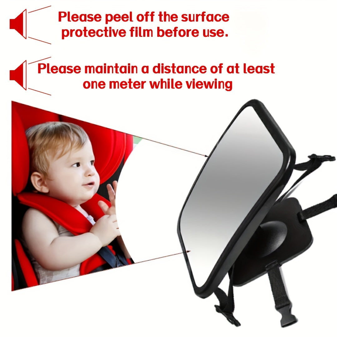 Stay calm and keep an eye on your little one with this baby car seat rearview mirror. Designed for infant car seats, it offers a wide-view safety mirror with a clear reflection and non-glass material for added peace of mind. The 360-degree rotatable