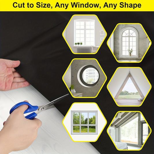 Blackout Blinds Set for Travel - Portable and Convenient Temporary Blackout Curtains for Bedroom, Dorm Room, or Windows. Perfect for Night Shift Workers or Travelers. Includes Magic Tapes, Ruler, and Storage Bag.