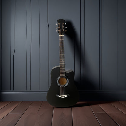 A 38-Inch Wooden Folk Guitar for Practice.