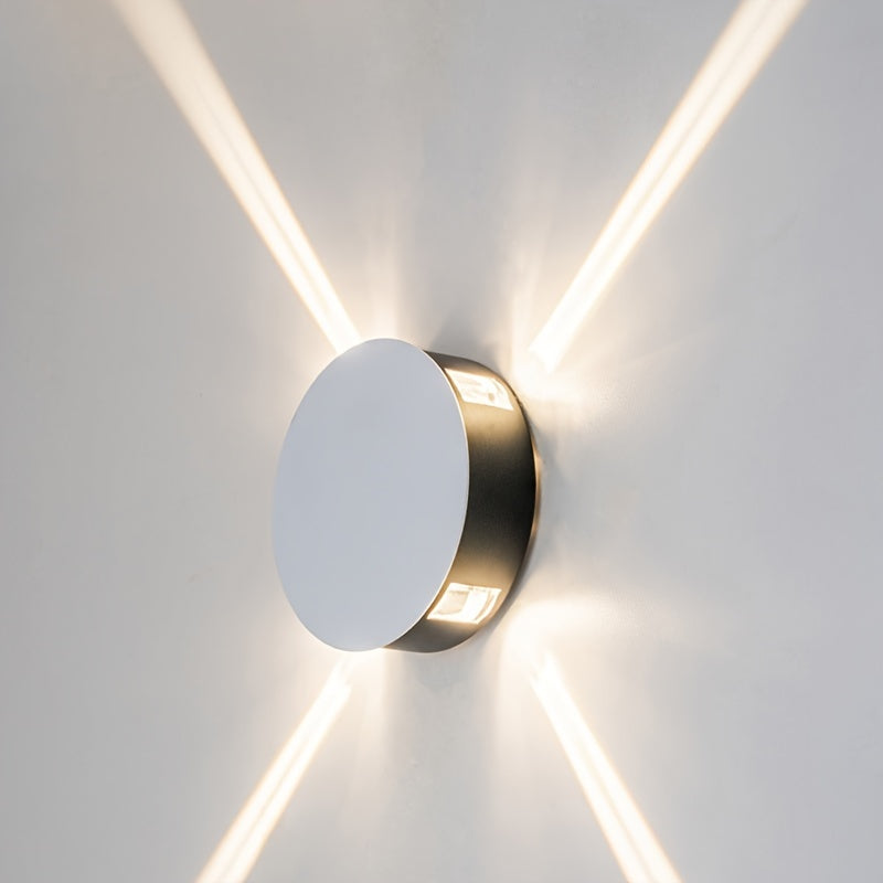 Modern LED wall light for KTV or living room with simple design, round aluminum construction.