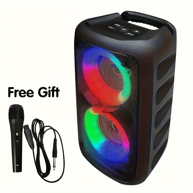 HY-3317 Wireless Speaker with Subwoofer, Stereo Speaker, Outdoor Speaker for Parties, with Mini Disco Lights, supports Wireless/TWS/TF/AUX/MIC.