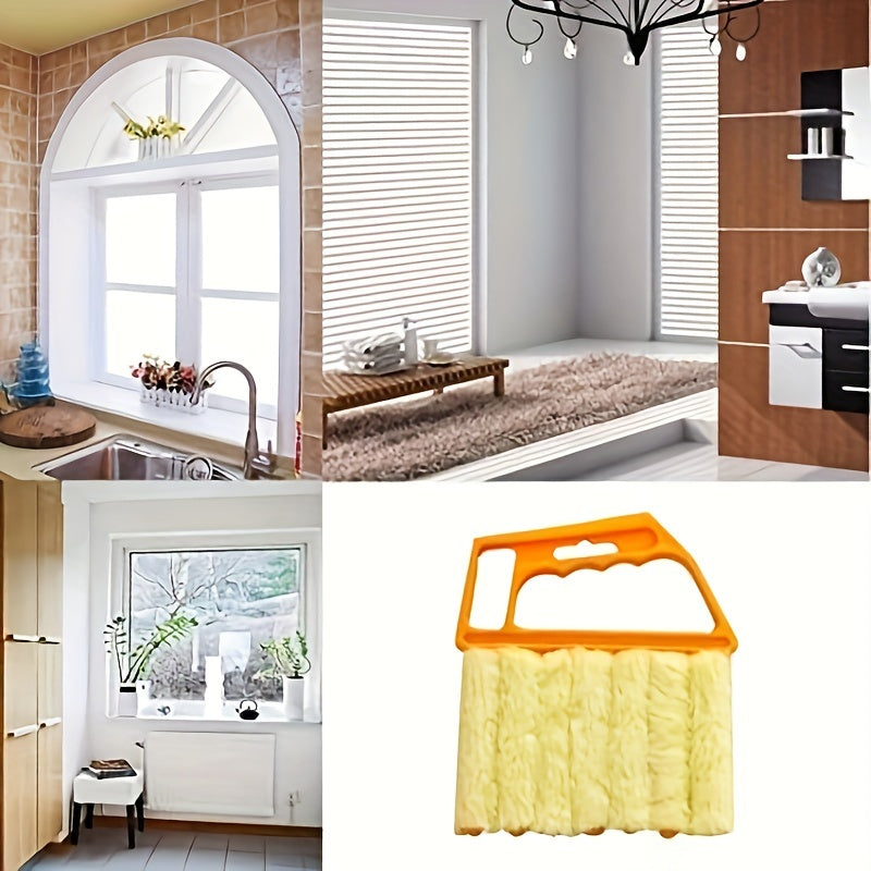 One-piece Multi-Functional Blind Cleaning Brush - Perfect for Dusting Air Conditioner Fans, Curtains, and Windows in Bedroom, Kitchen, Living Room, and Outdoors. No Electricity Required, Made of Plastic for Easy Dust Removal.