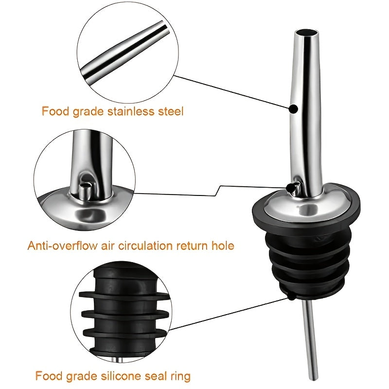 304 нержавеющая сталь, наливатель для винных бутылок с сужающимся носиком, легкий налив, пробка для вина / диспенсер для масла - прочный кухонный инструмент