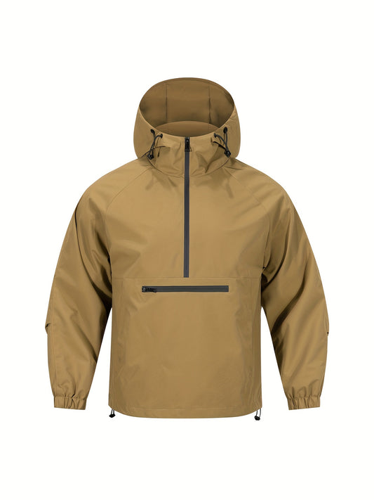 Men's casual jacket with loose fit, half zip pocket, and versatile style for outdoor comfort.