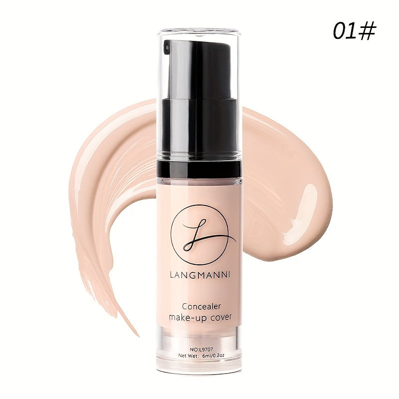 Long-lasting concealer with smooth finish and 4-color powder base