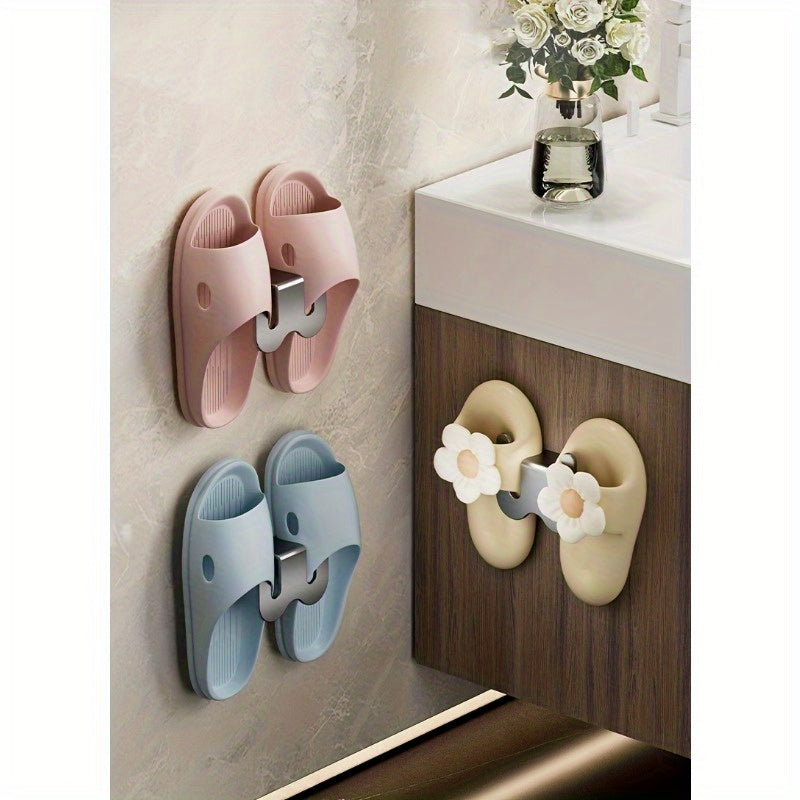 Wall-mounted Shoe Organizer with 1pc Space-Saving Design, No-Drill Installation, Perfect for Bathroom, RV, Home, and Dorm Rooms