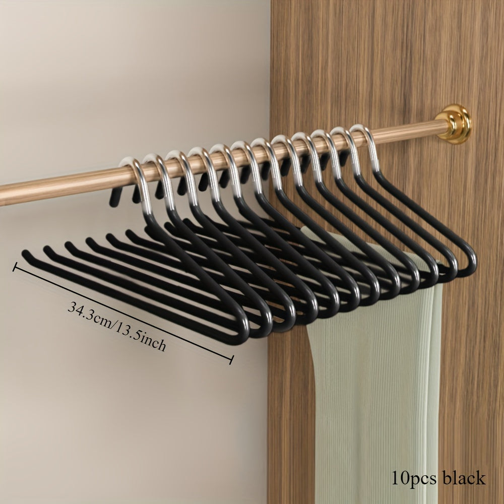 Durable Rainbow Swan Pants Hangers Set of 10 - Non-Slip, Space-Saving Clothes Rack for Home & Dorms, Easy Pull Design, Made with Stainless Steel