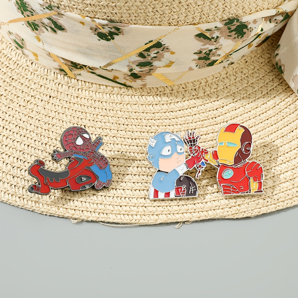 Two Cartoon Character Brooches: Cool Deadpool and Iron Man Enamel Pins - Metal Badges for Clothing, Backpacks, and More!