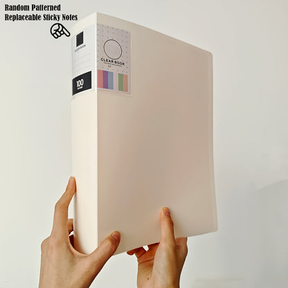 100 A4 size transparent PP plastic file folders - multi-layer organizer for office, art, photos, & collectibles storage.