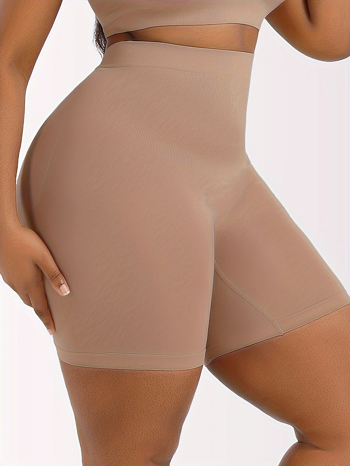 Women's high-waisted body-shaping panties with tummy control, leg-shaping shorts, and buttock-lifting features.