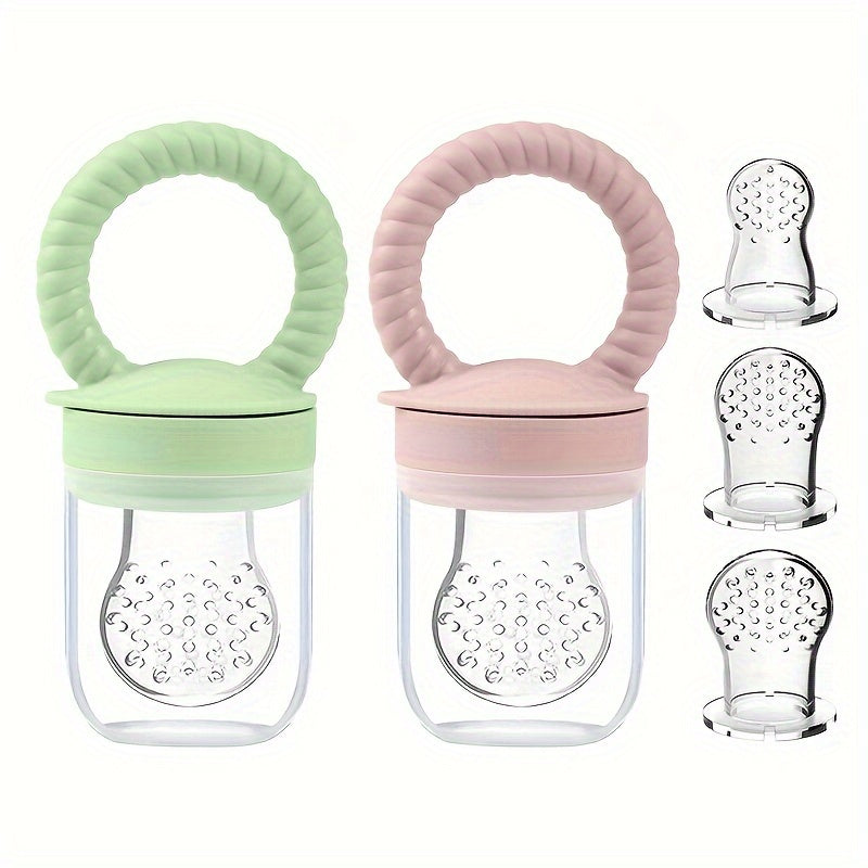 Gentle and Easy-to-Clean Silicone Fruit Feeder for Kids - Suitable for Young Children - Hand Wash Recommended, Comes in Pink, Green, or Blue