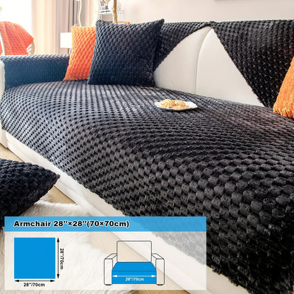 Modern honeycomb velvet sofa cover, pet-friendly, non-slip, thick furniture slipcover for armchairs to sectional sofas. Machine washable, made of 300-350gsm polyester. Offers cozy home accent and soft furnishing cover for your couch.