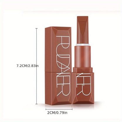 Pudaier Long-Lasting Waterproof Lipstick with high pigment matte finish, natural look for all skin types in Red & Brown Series, infused with plant squalane.