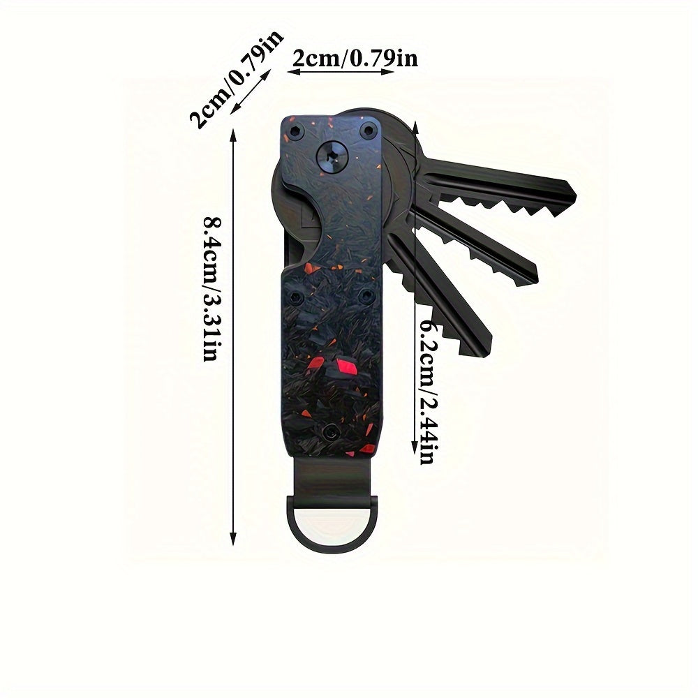 Minimalist Aluminum Keychain for Men: Durable Business Style Key Holder with Aluminum Alloy Construction - Holds 2-6 Keys