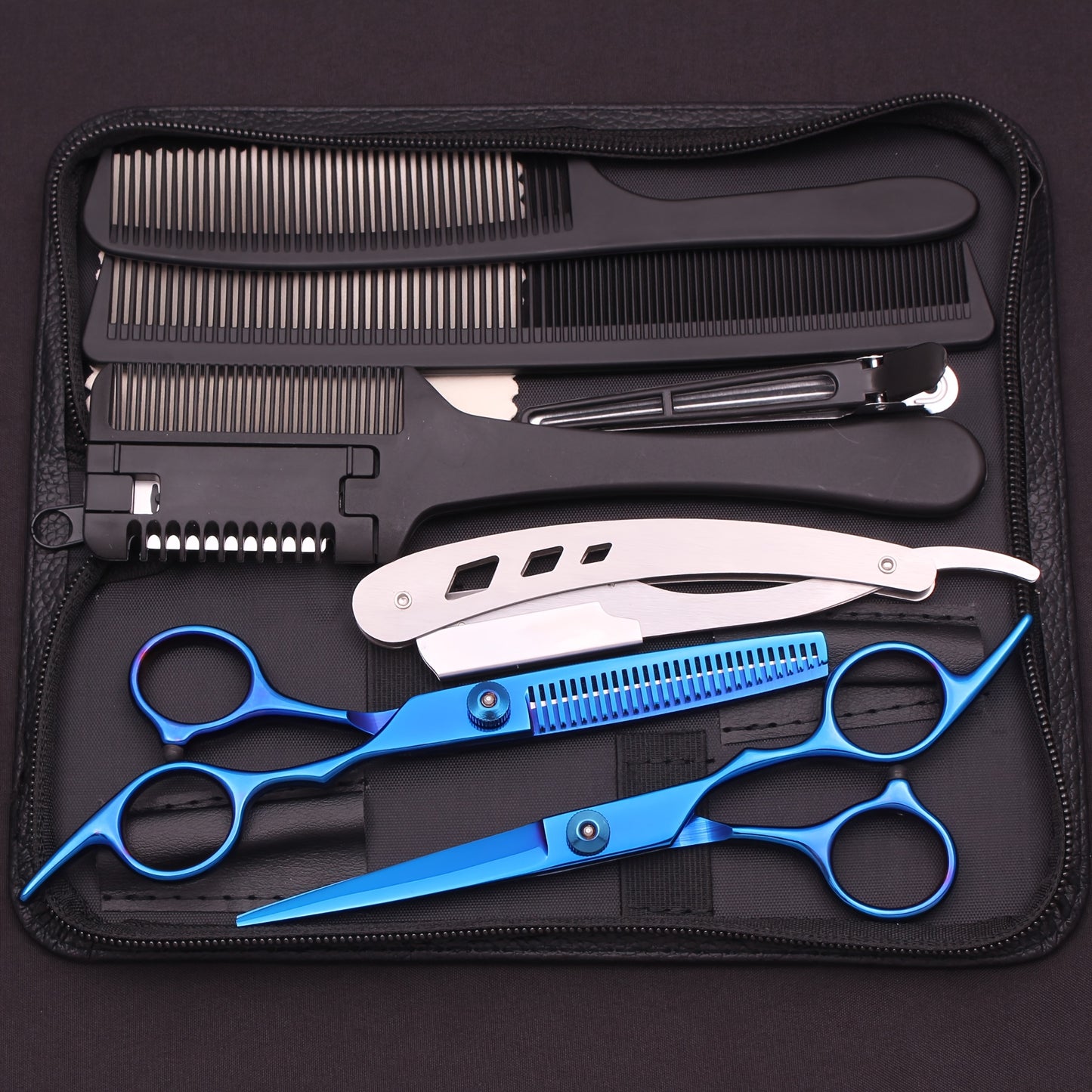 Professional Japan Stainless Hair Cutting Scissors Set for hairstylists.