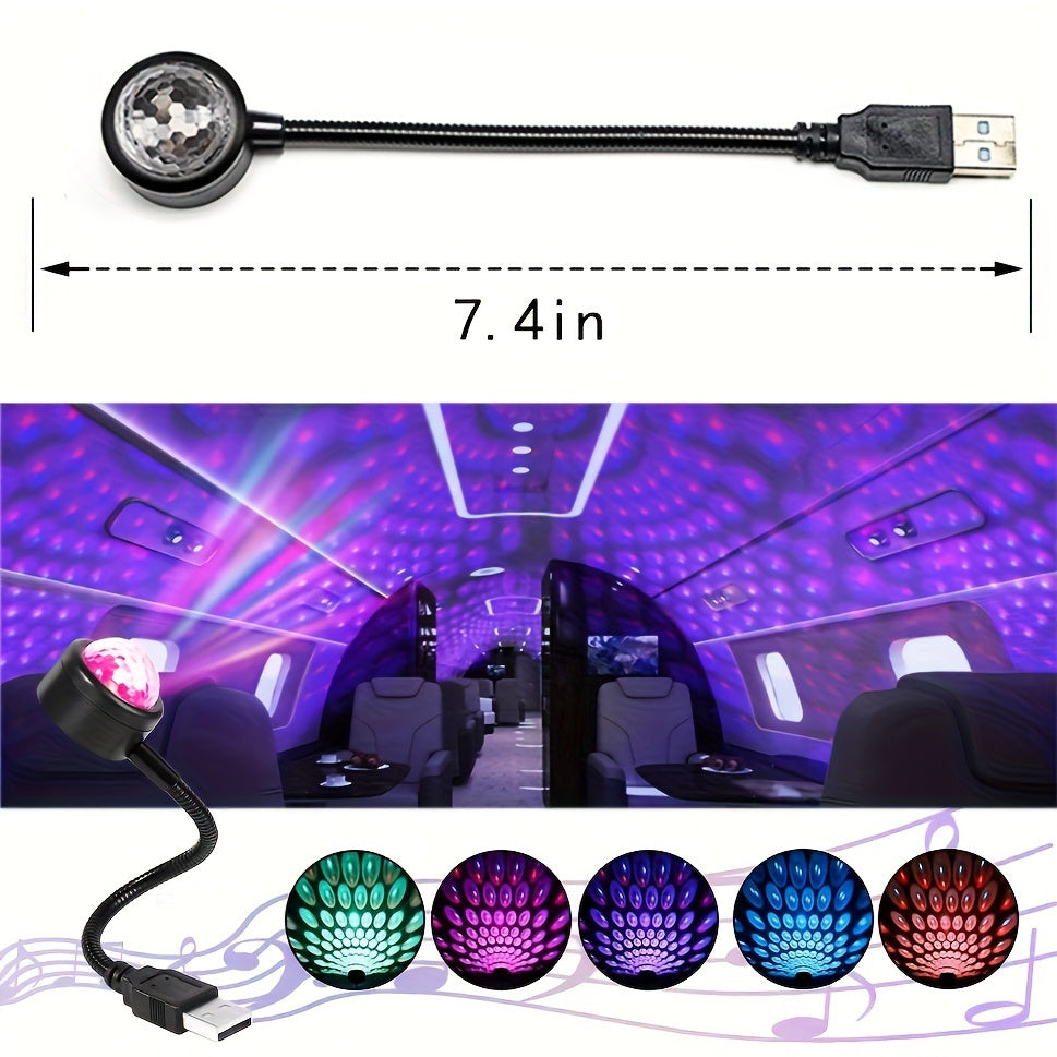 Enhance ambiance with USB Car Music Rhythm Projector LED Lamp!