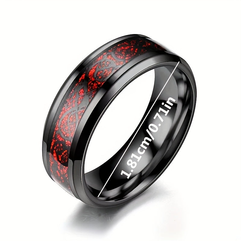 Set of 6 Punk Style Band Rings crafted from Stainless Steel in a variety of colors for mixing and matching, ideal for both Men and Women to complement their daily attire.